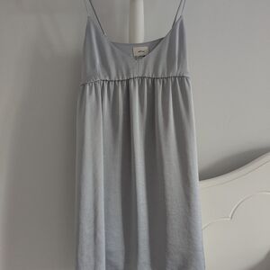 Aritzia Wilfred Lover Satin Dress Pale Blue